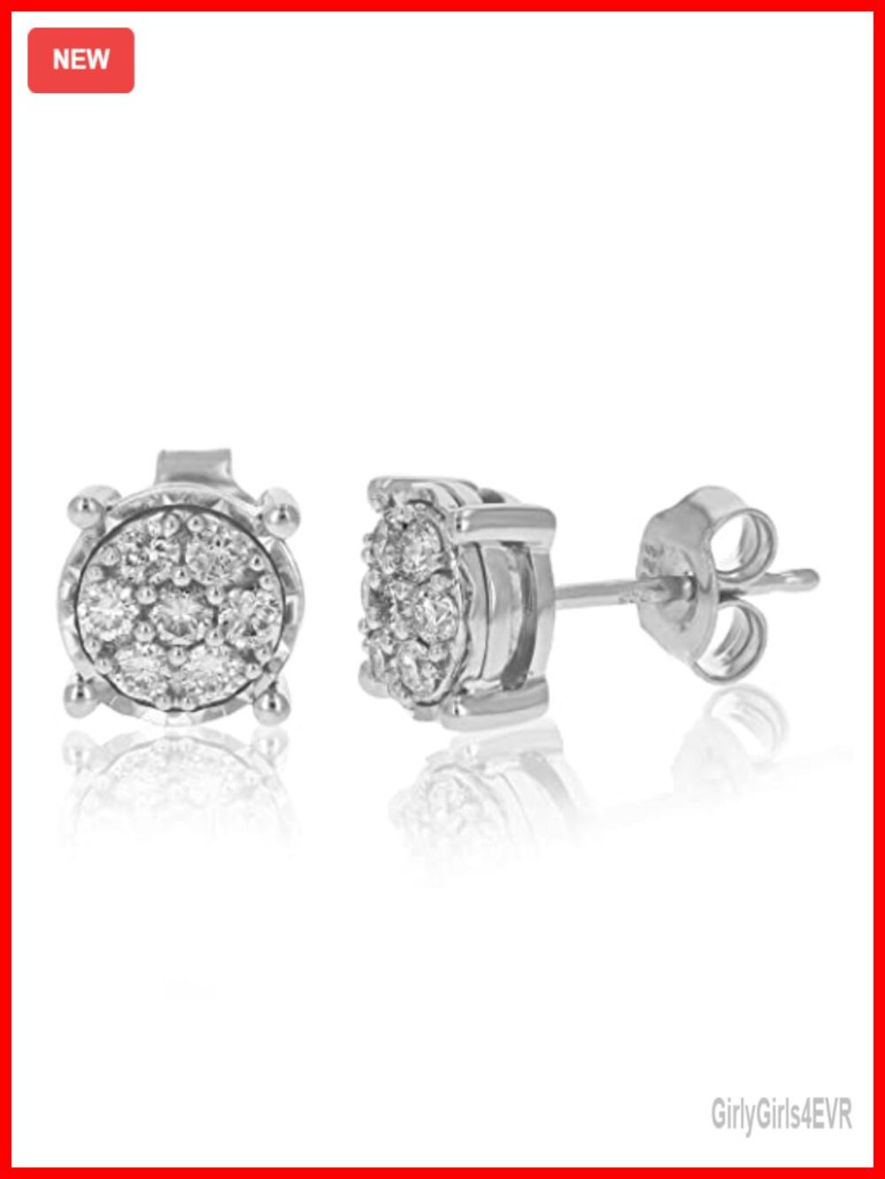 1/2 cttw Lab Grown Diamond Stud Earrings .925 Sterling Silver Prong Set